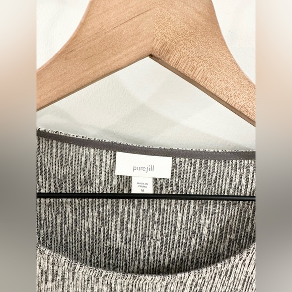 J. Jill Pure Jill Linen Blend Split Hem Tunic Gray Size Medium - Picture 4 of 5